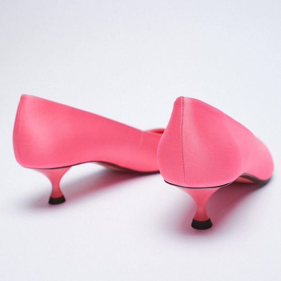 ZARA SATIN EFFECT POINTED TOE HEELS - fuchsia - Picture 13 of 17